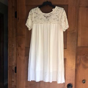 GENTLY USED, cream lace top knee length dress